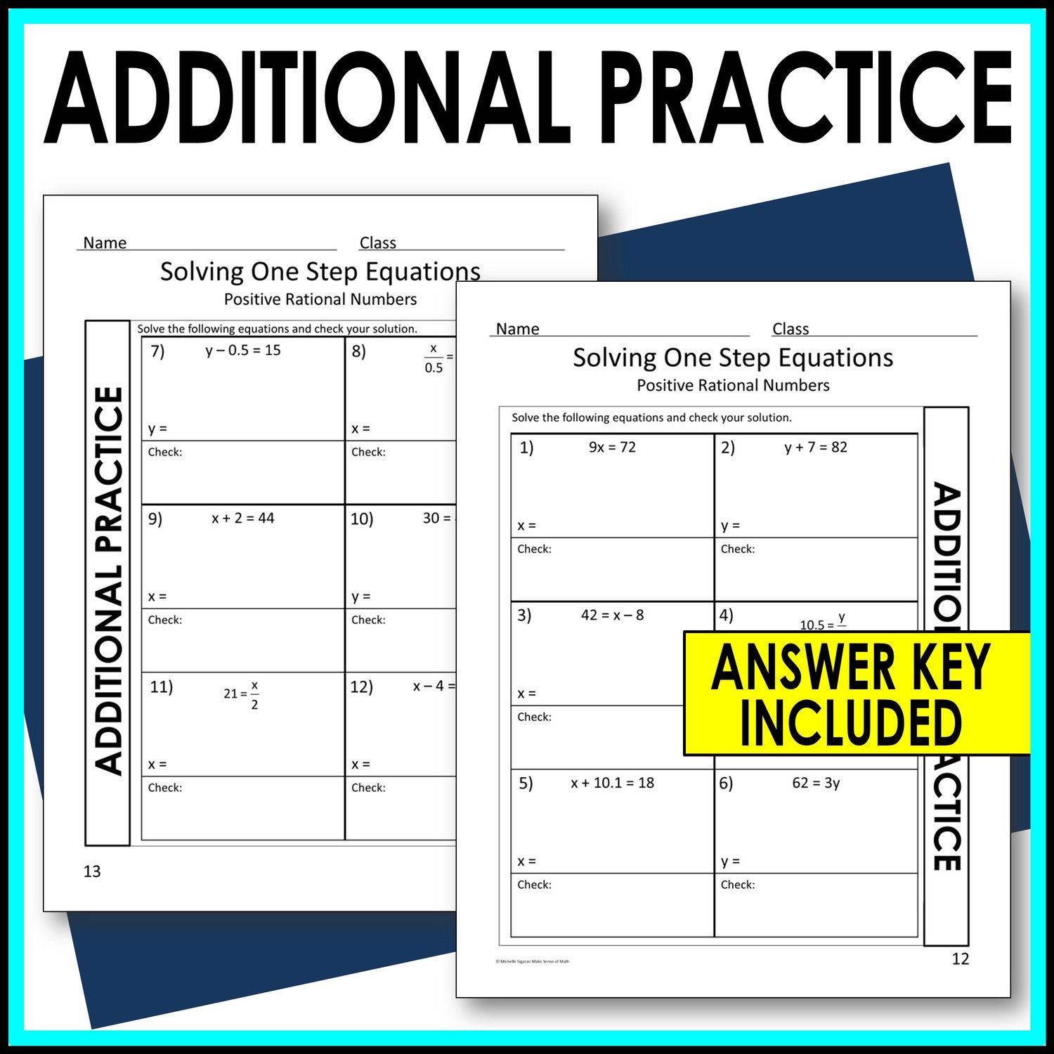 Solving One Step Equations Guided Notes