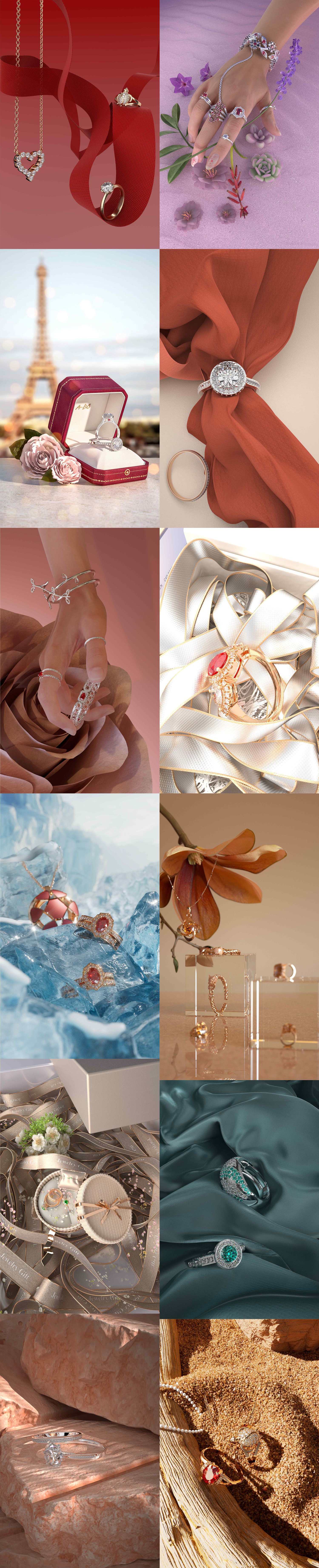 c4d&octane jewelry scene