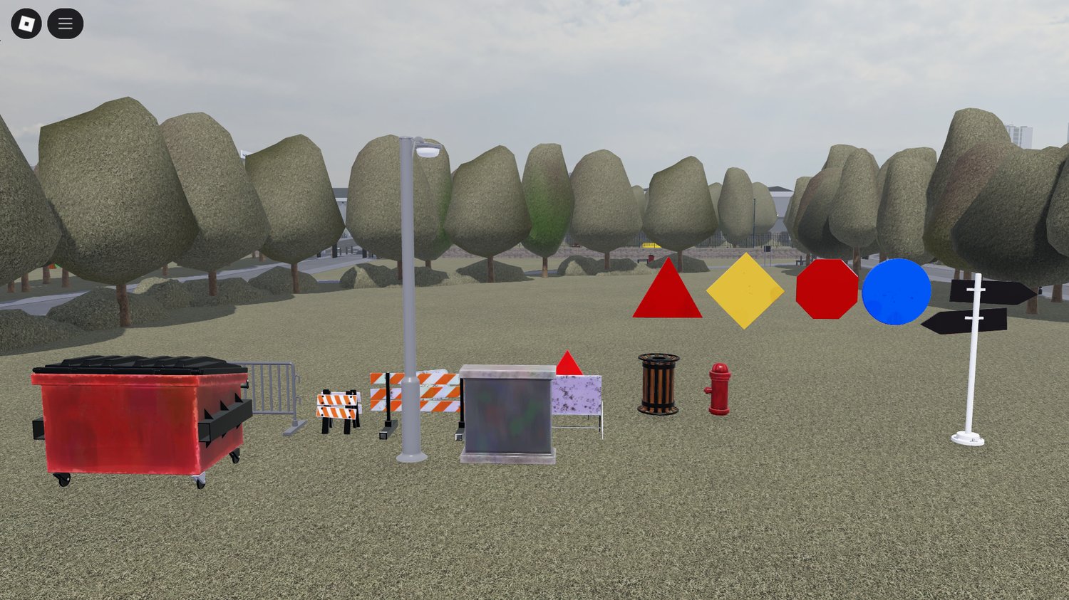 Caution electric utility box placed on Roblox sidewalk