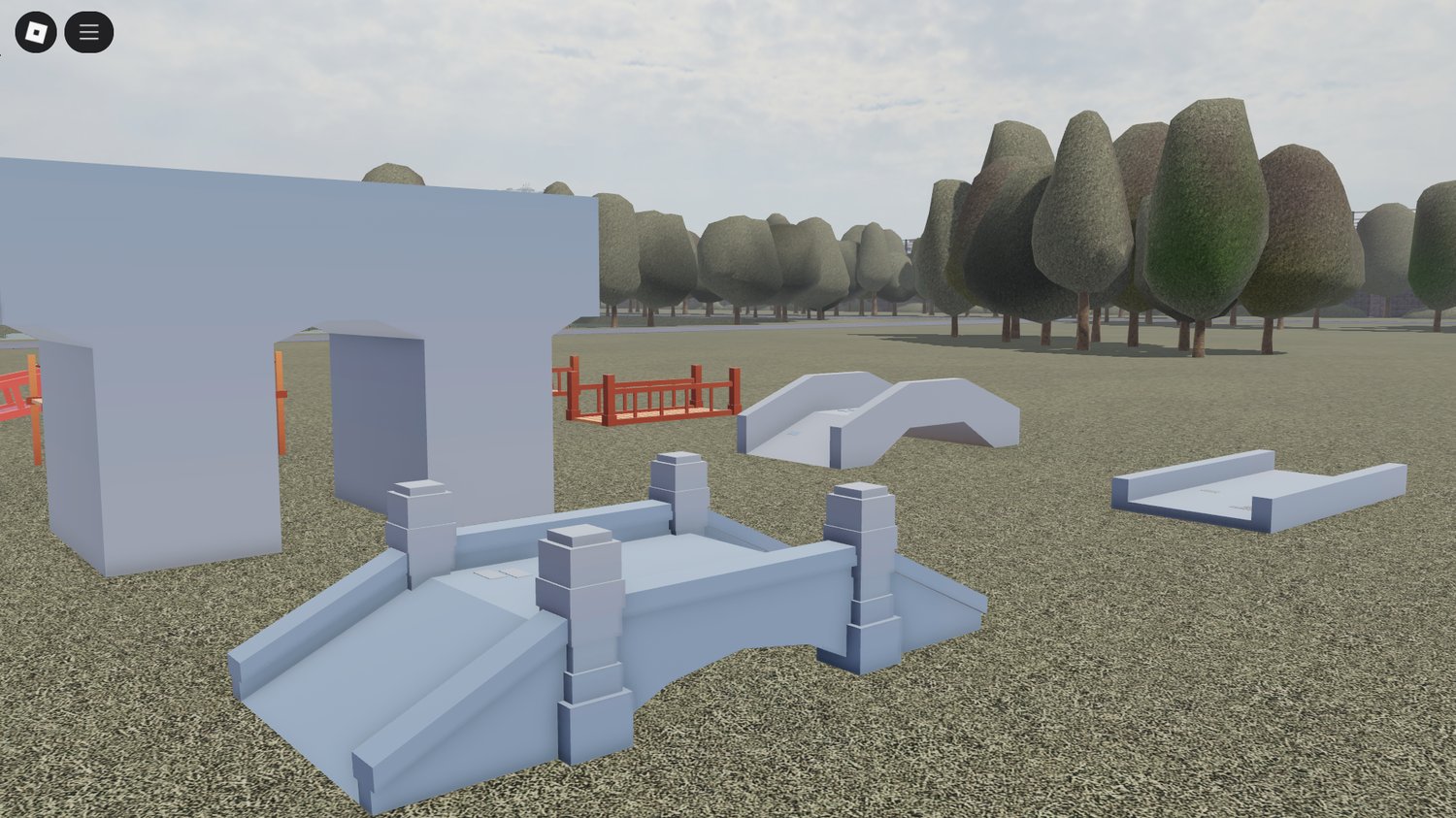 Set of Roblox bridge assets in wood and stone variations