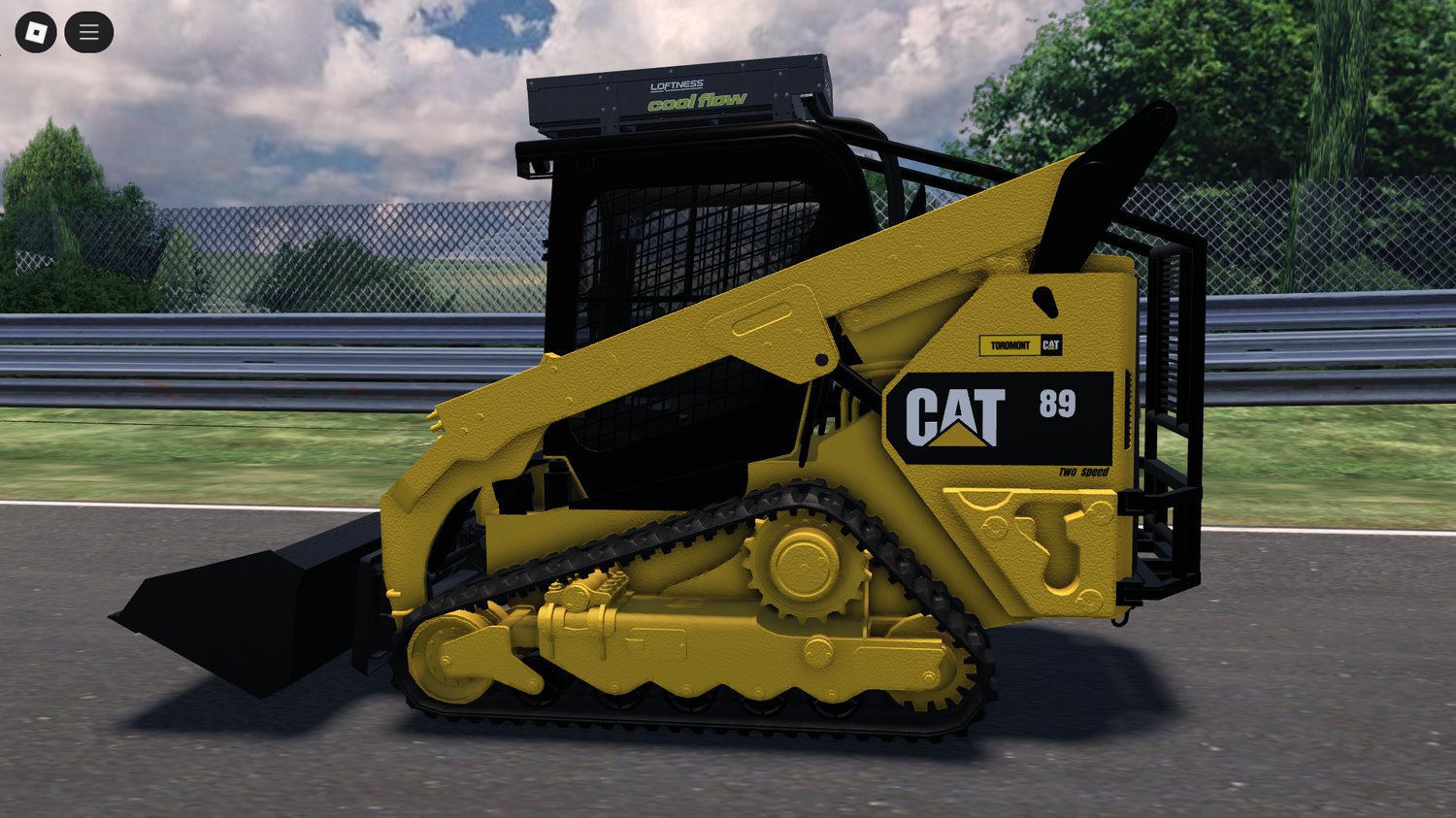 Drivable Roblox bulldozer with yellow CAT design