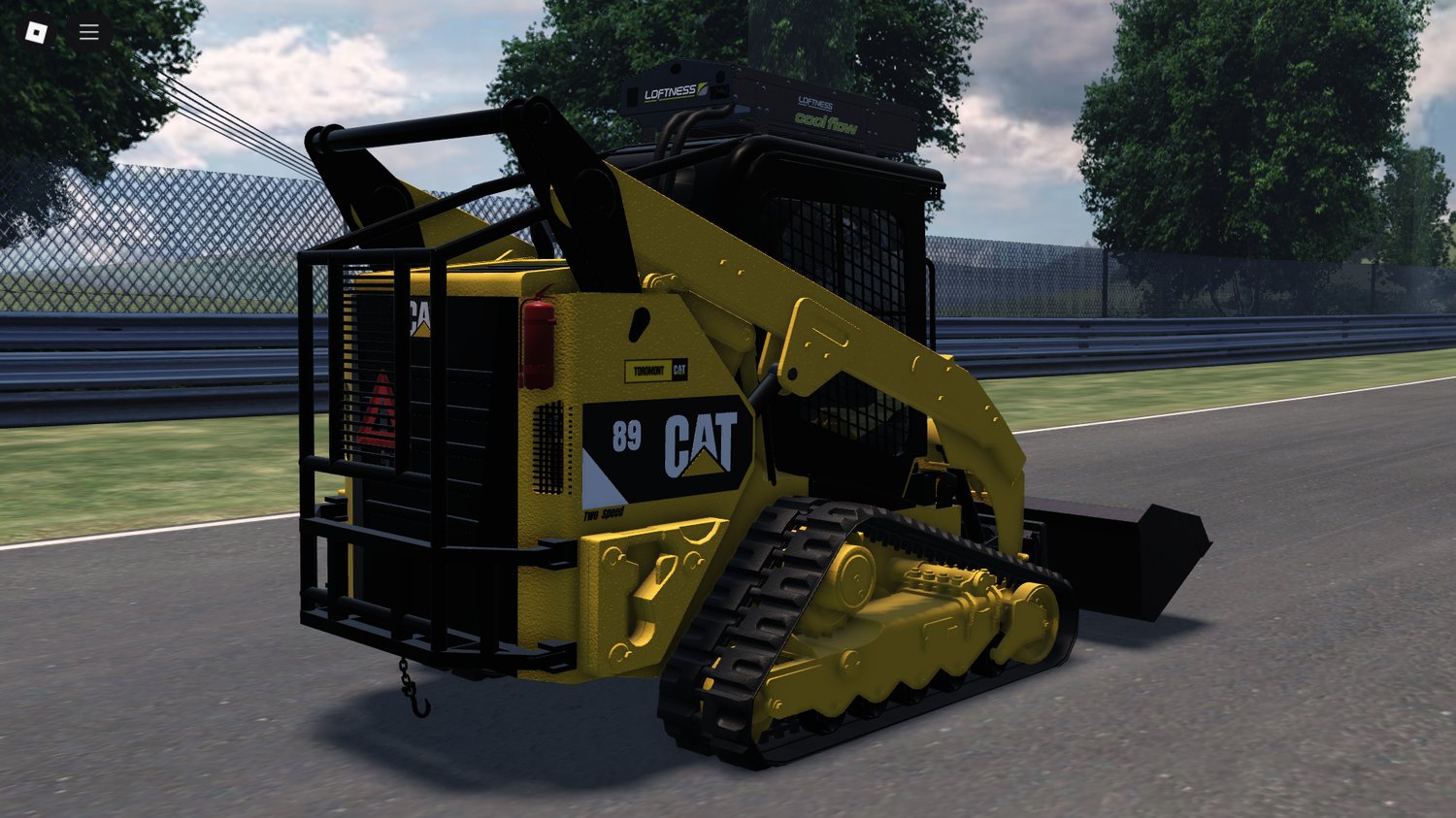 Bulldozer working lift mechanism in Roblox game
