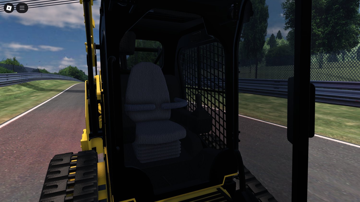Front blade of Roblox bulldozer lifting terrain