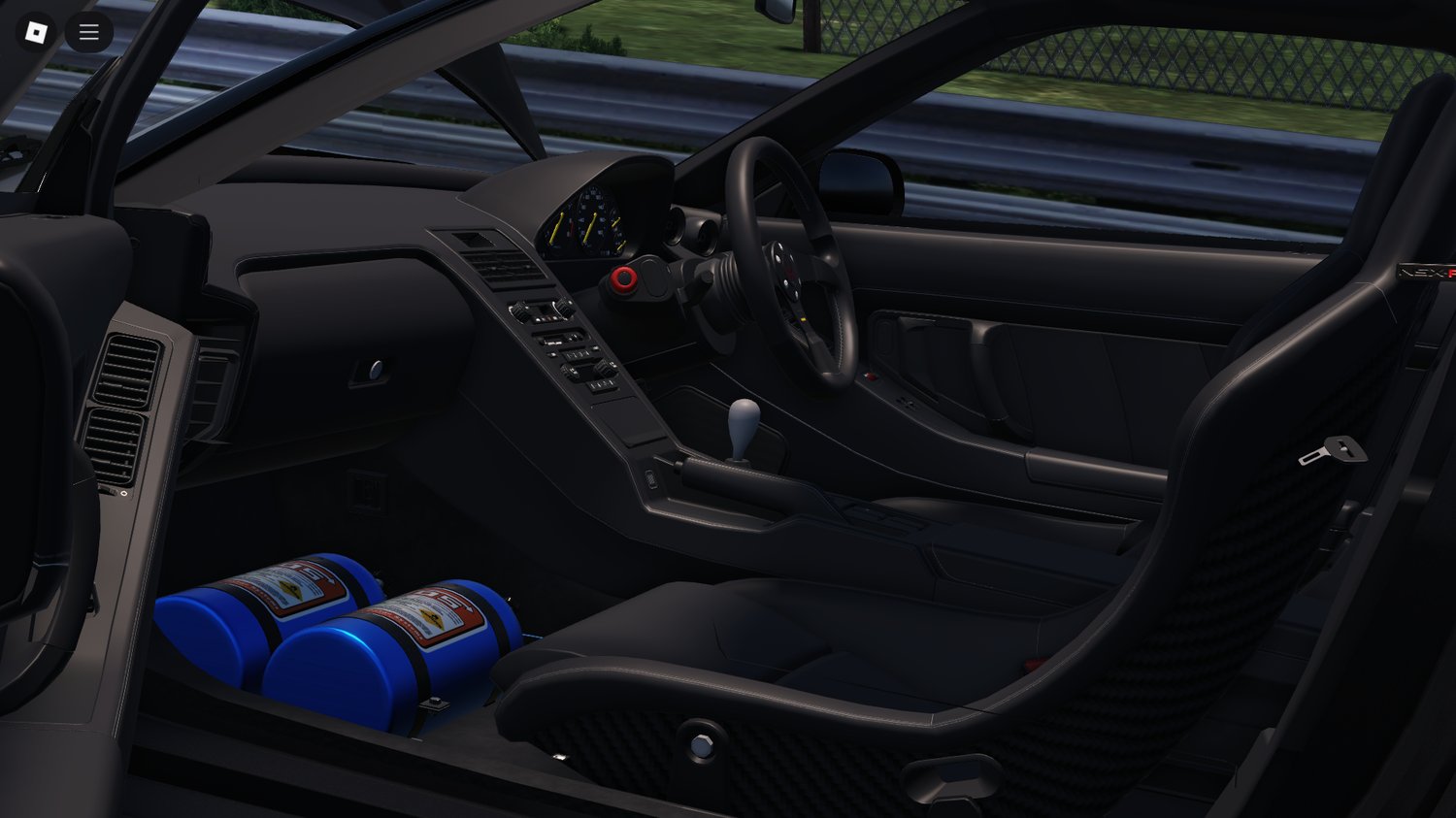 Interior view of Honda NSX 1990