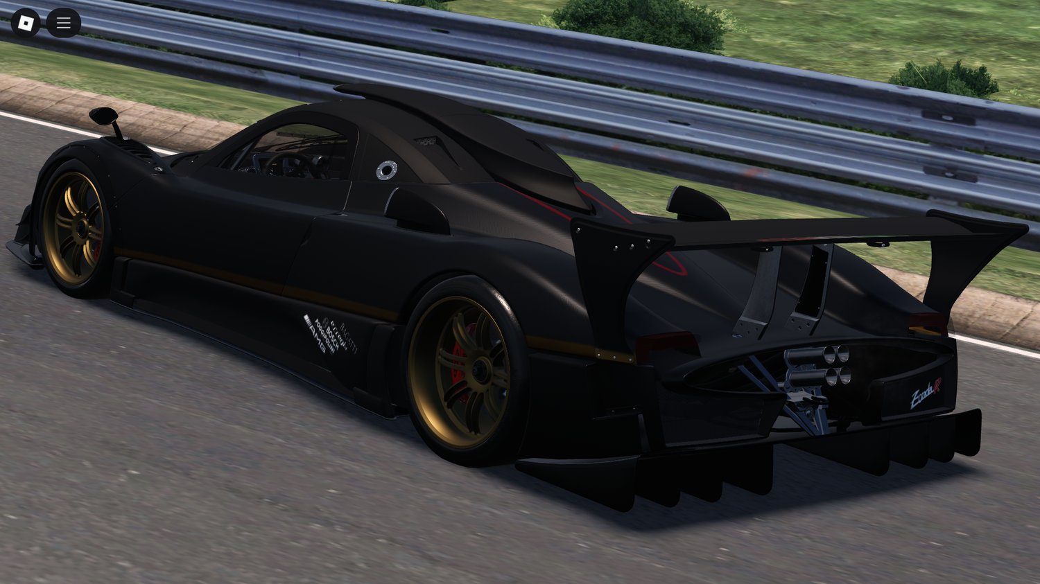 Side view of driveable supercar