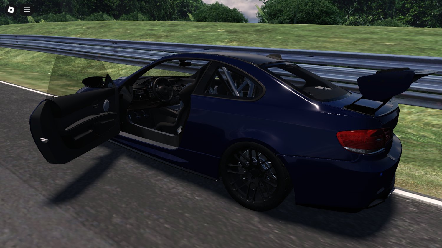 Side view of driveable sports car