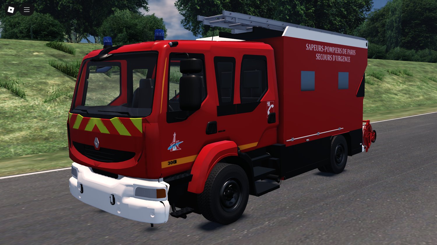 Roblox Renault PSE Sapeur Pompier front view