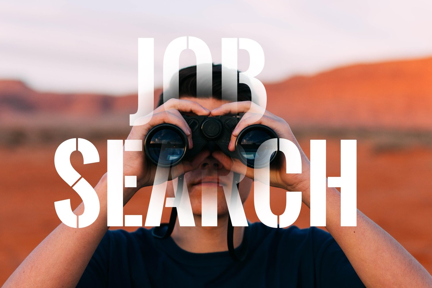 Person using binoculars to search for career opportunities in AI, symbolizing job hunting and future‑ready skills taught in Everthink AI Institute’s online courses.