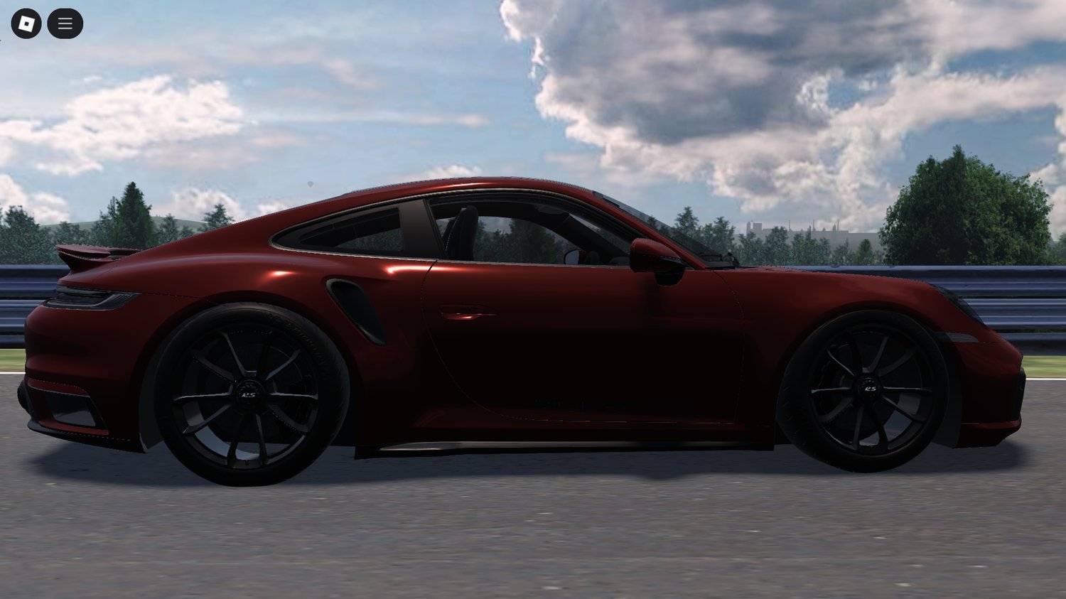 Side profile of Porsche 992 Turbo S in Roblox