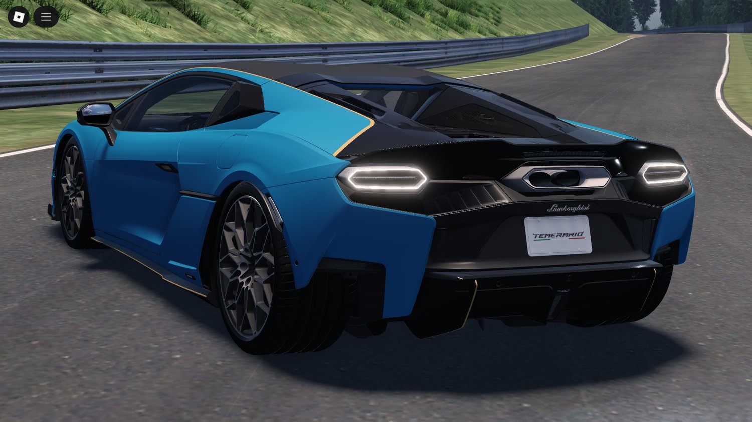 Rear view of Roblox Lamborghini Temerario model