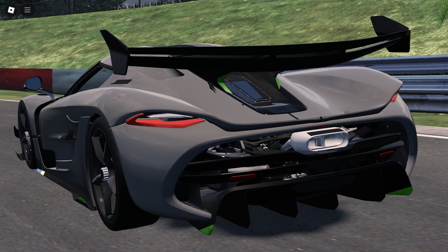 Rear view of Koenigsegg Jesko Roblox model