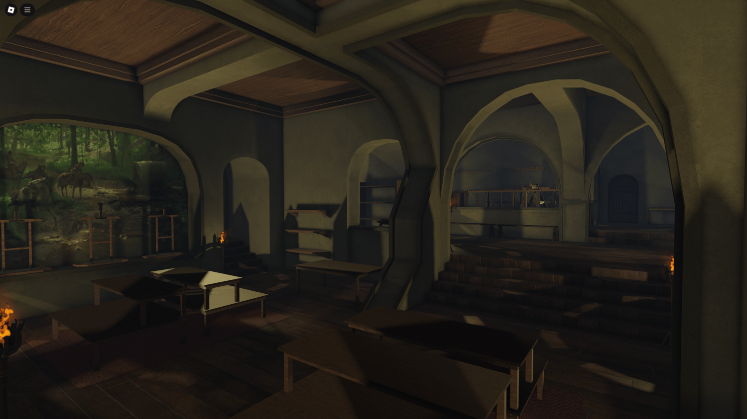 Roblox medieval city map with castle and town walls