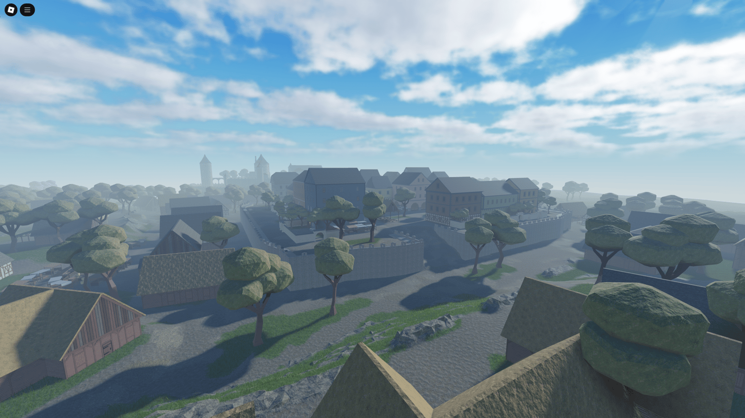Roblox medieval town with 1400s style buildings