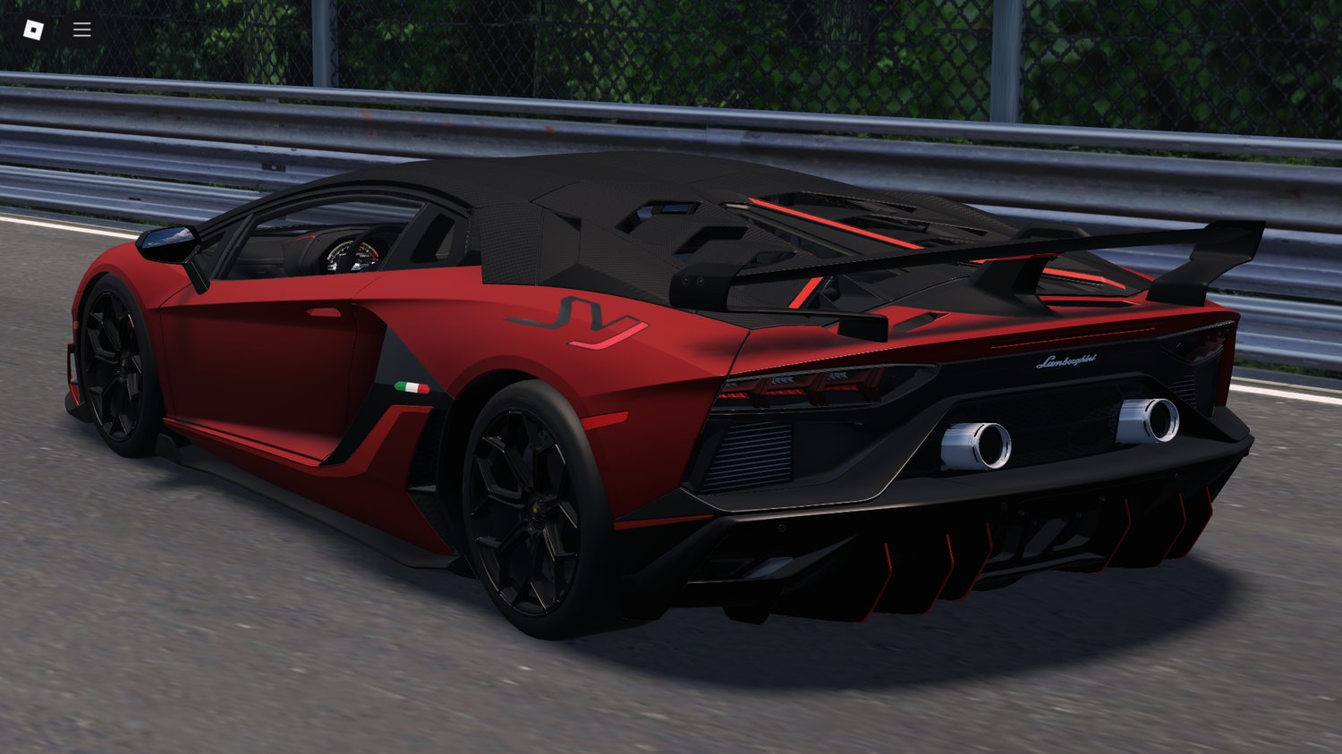 Side profile of Lamborghini Aventador SVJ in Roblox
