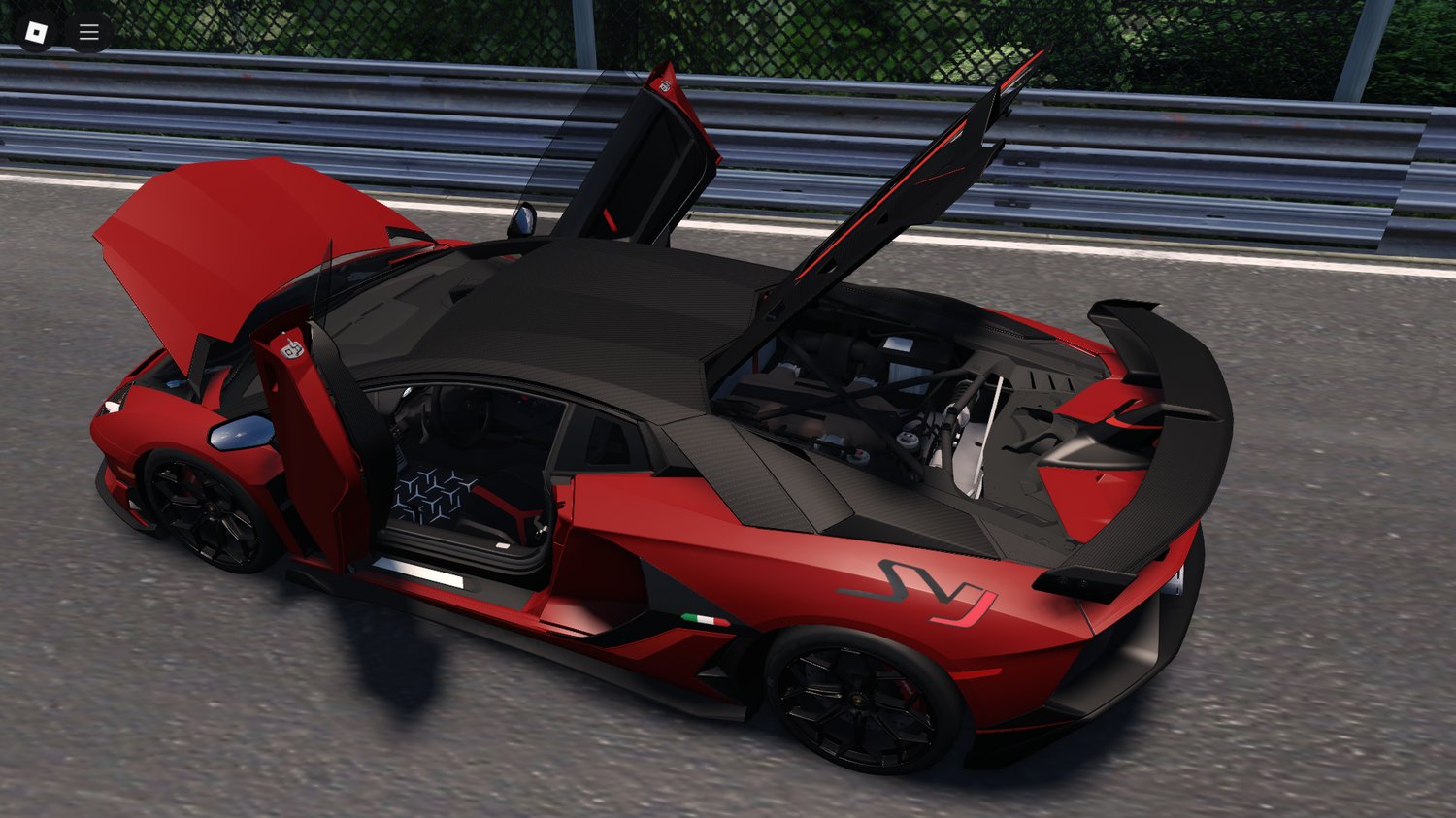 Roblox Lamborghini Aventador SVJ racing scene