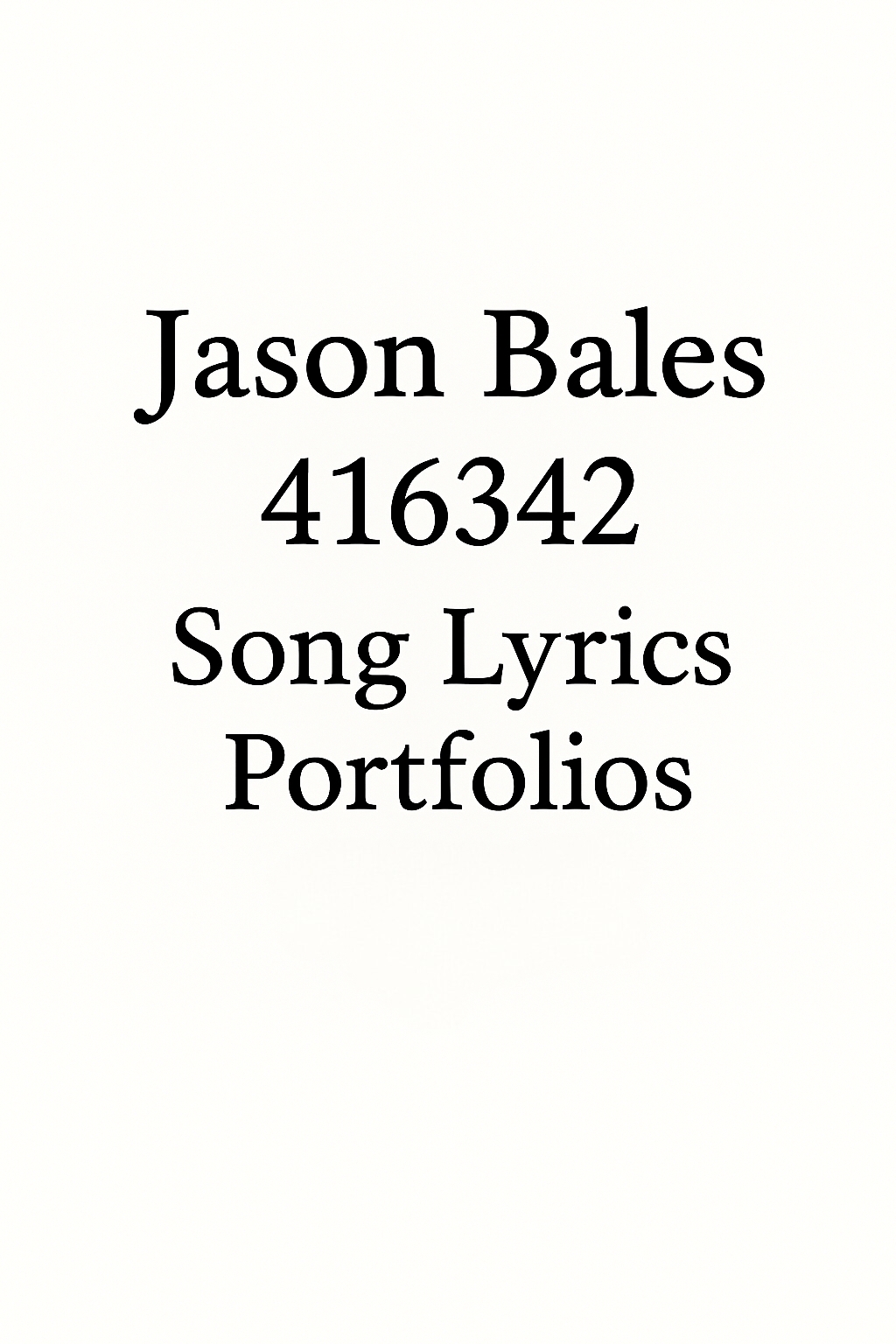 Jason Bales 416342 song lyrics portfolio
