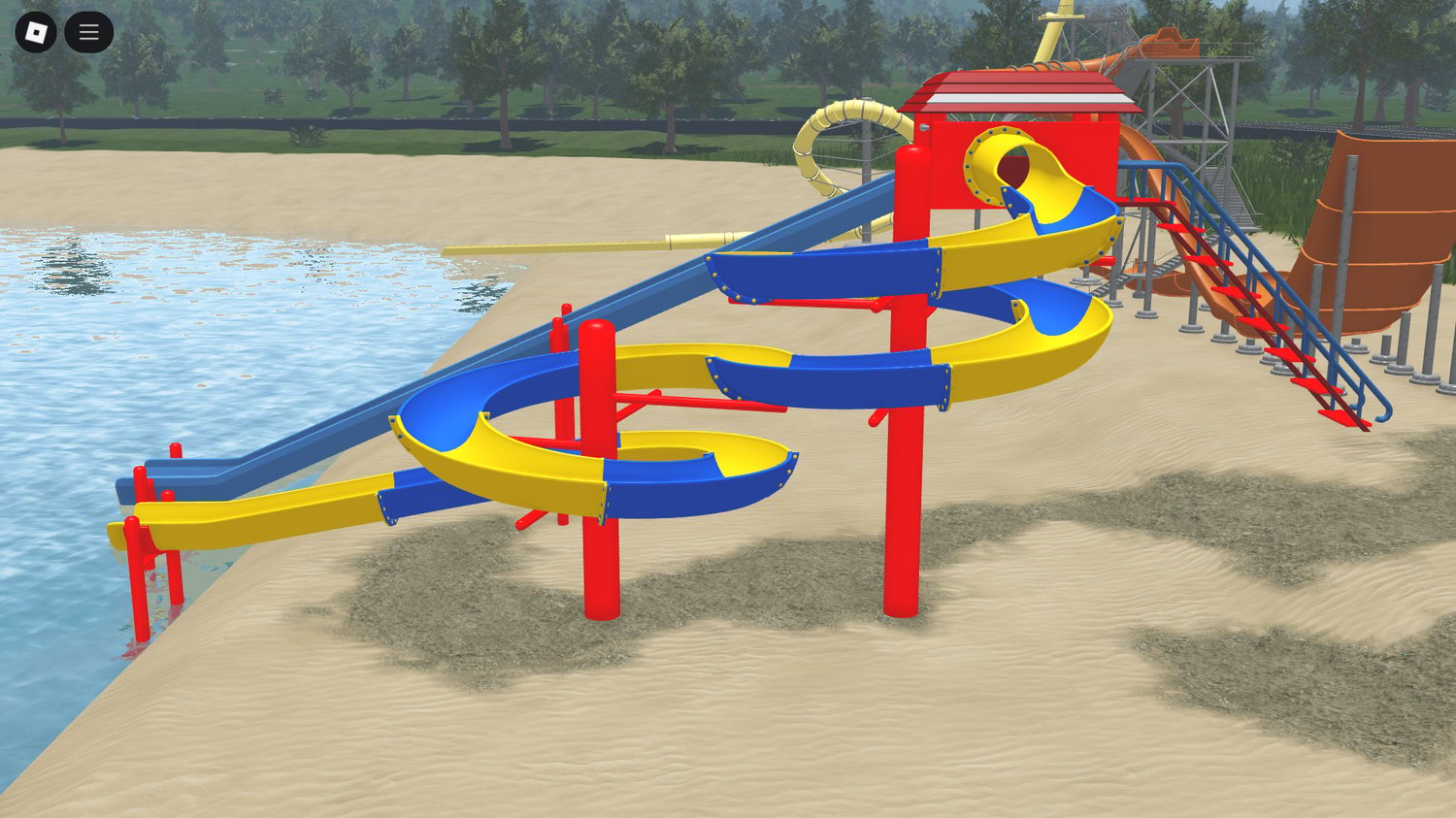 Looping yellow Roblox water slide