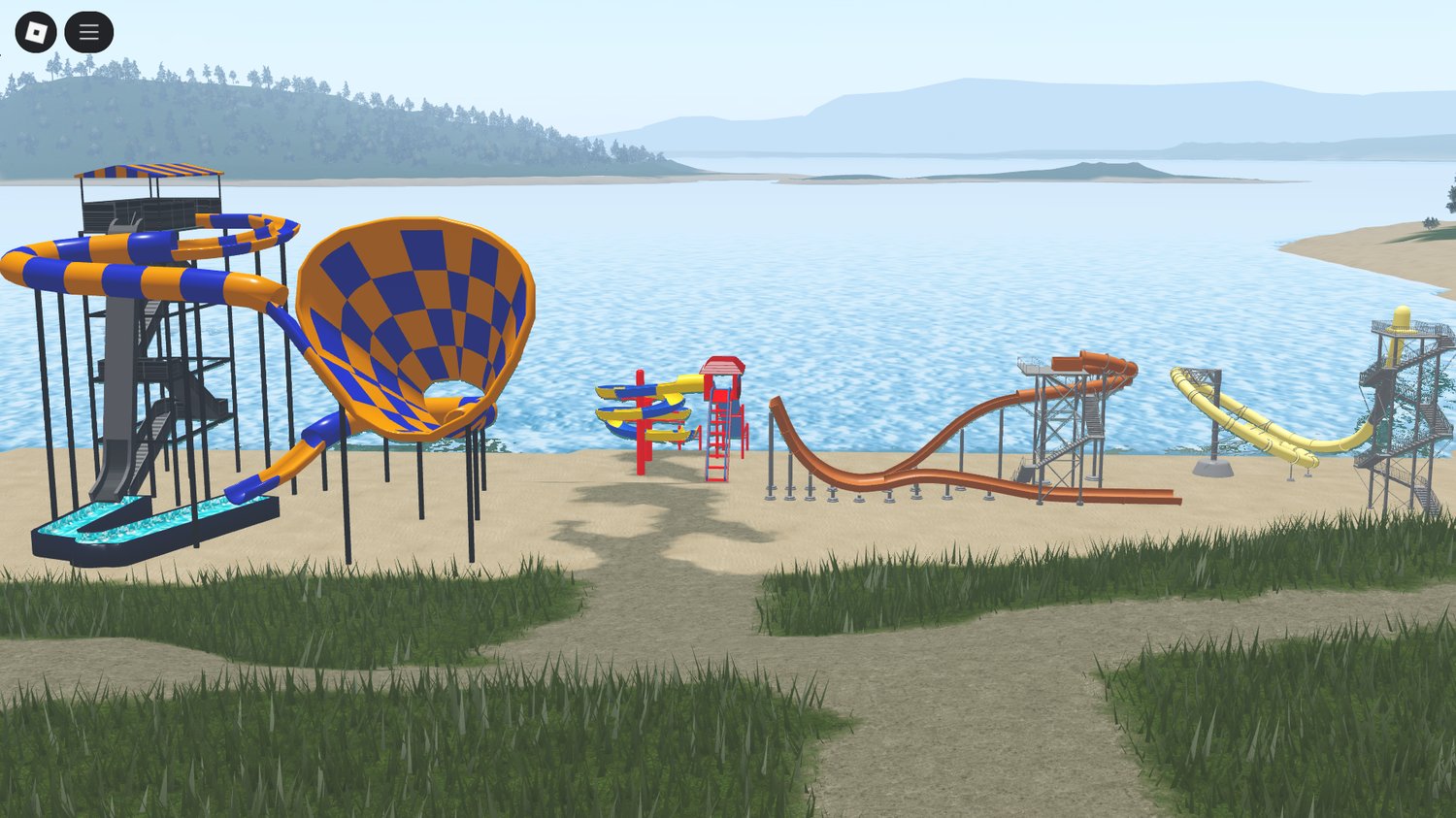 Roblox pool map with water slide