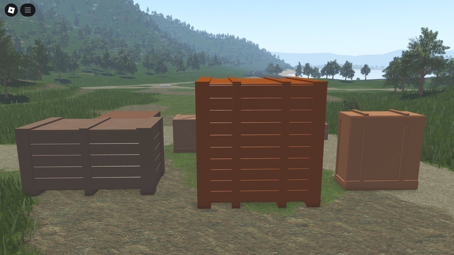 Wooden shipping crate in Roblox