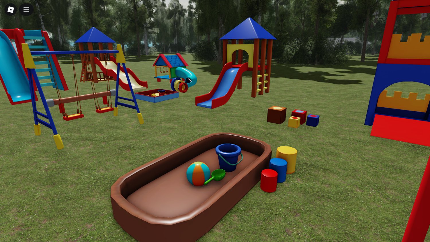 Swing set with children characters