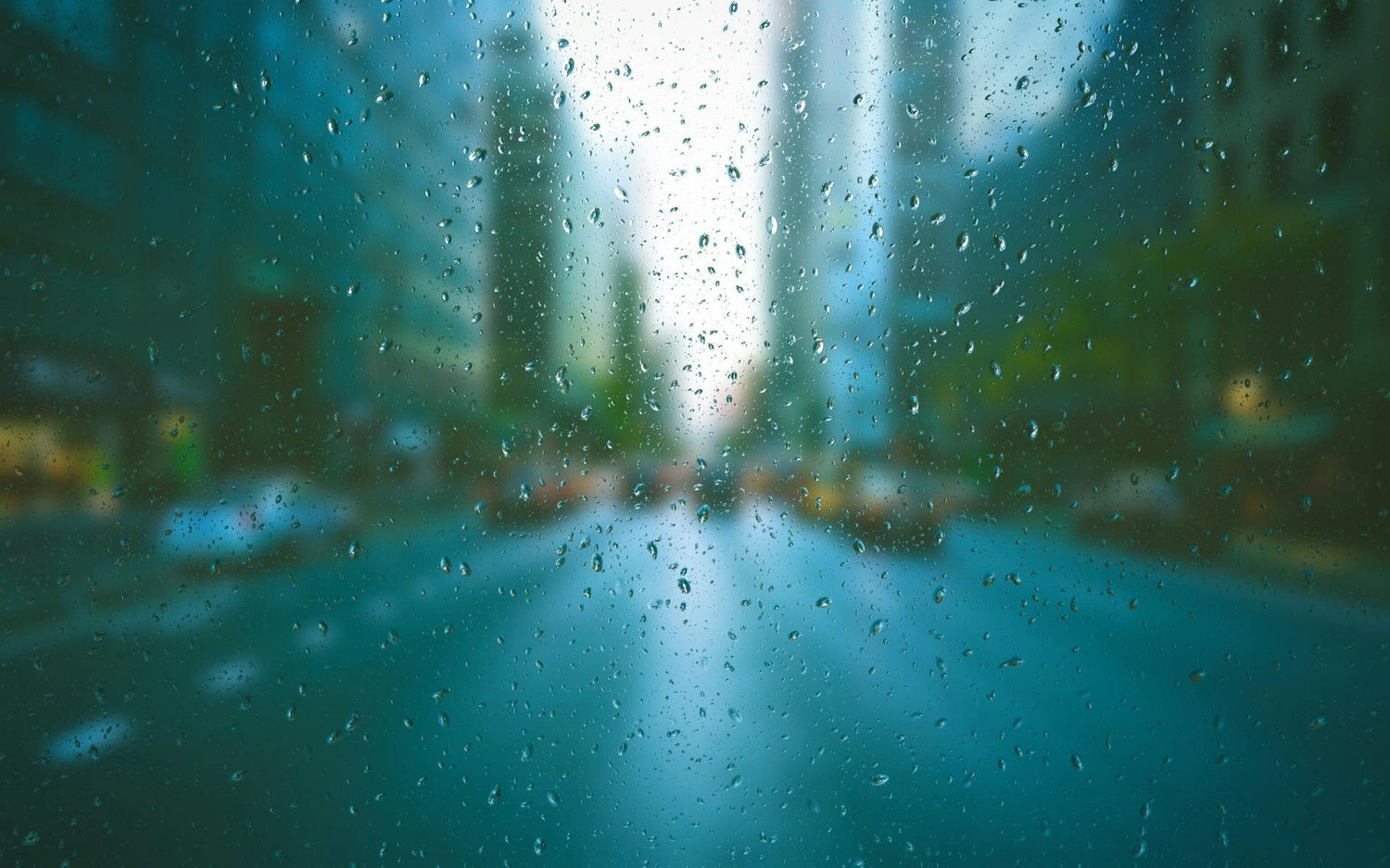 Window with rain drops