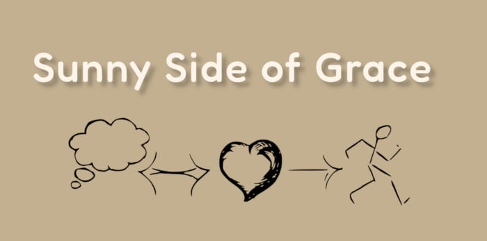 Sunny Side of Grace blog logo in khaki colour background