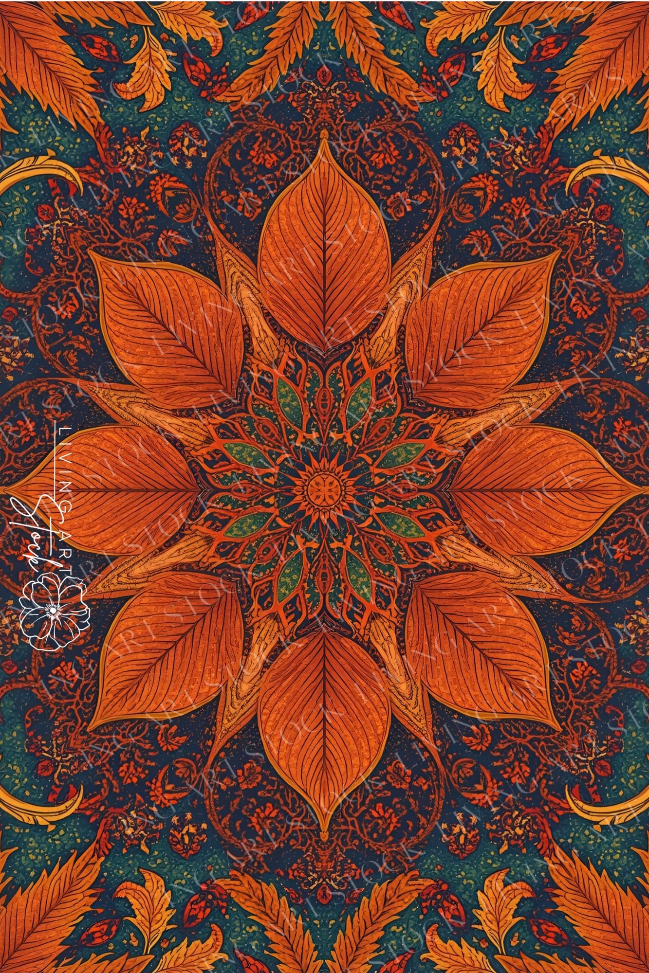 Orange fine art motif wallpaper