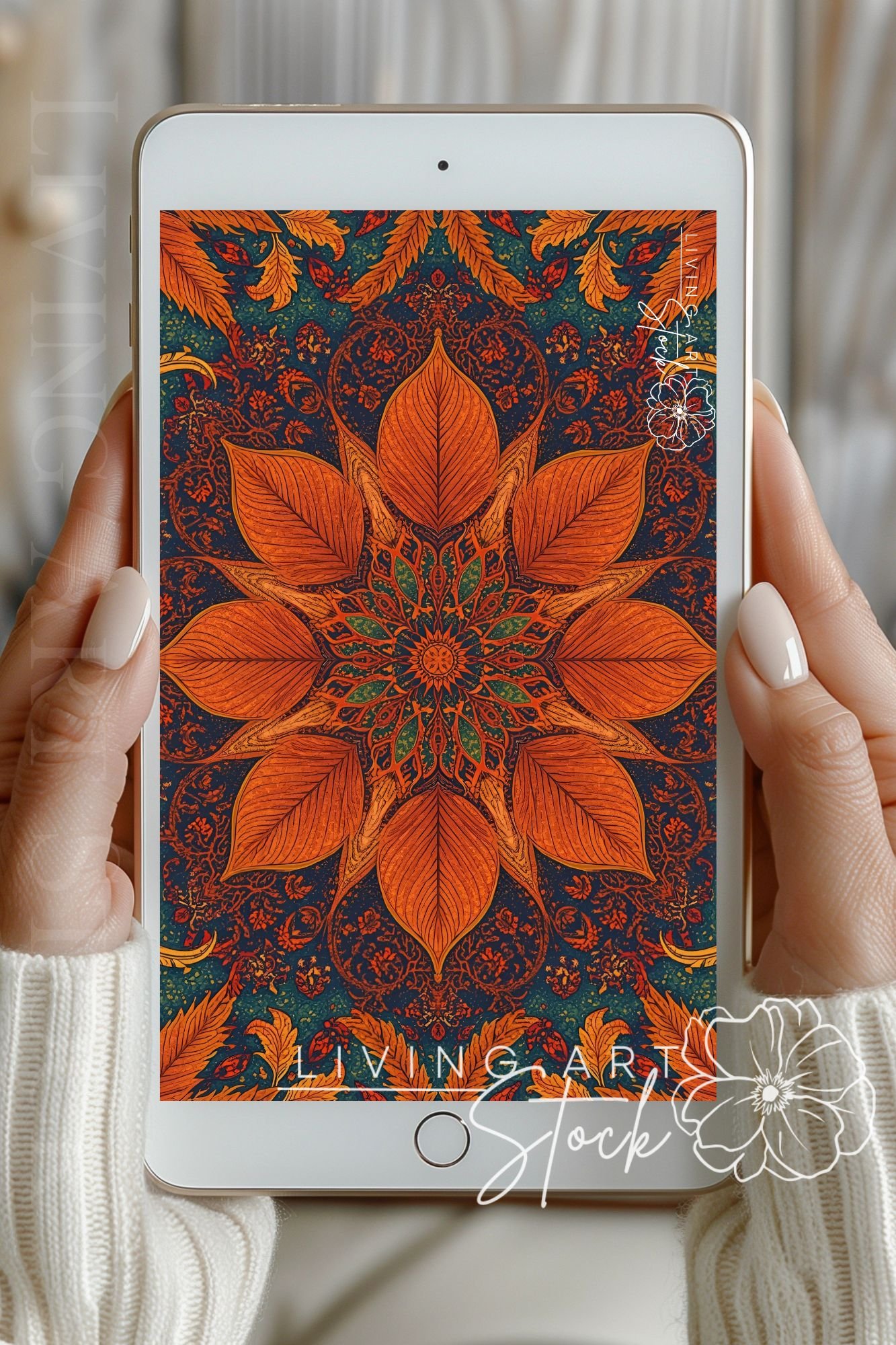 Orange fine art motif wallpaper