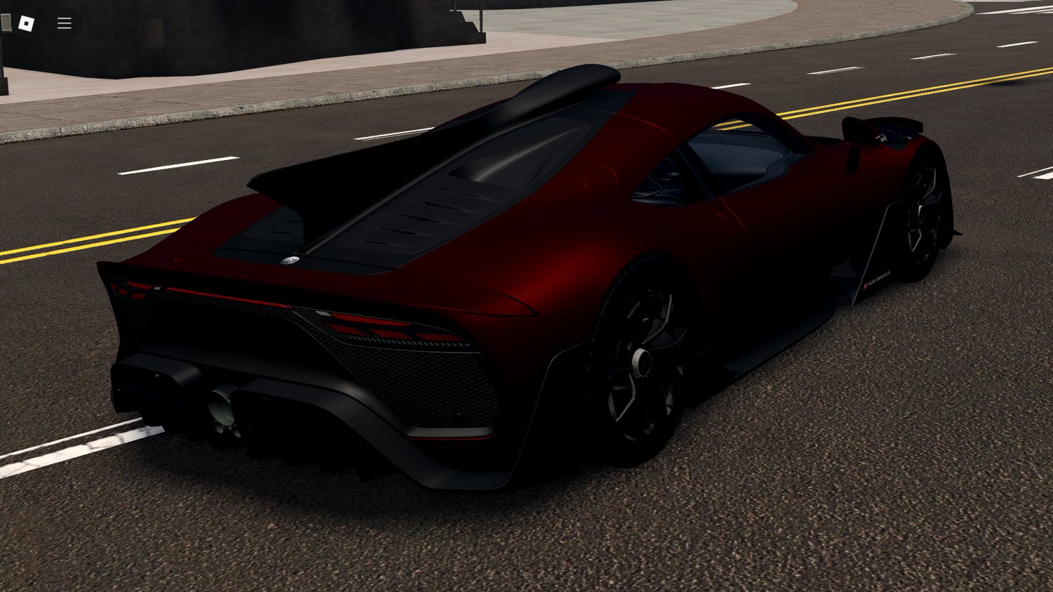 Mercedes-AMG One rear view in Roblox city map