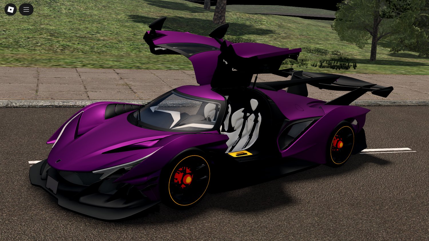 Player driving Apollo IE hypercar in Roblox