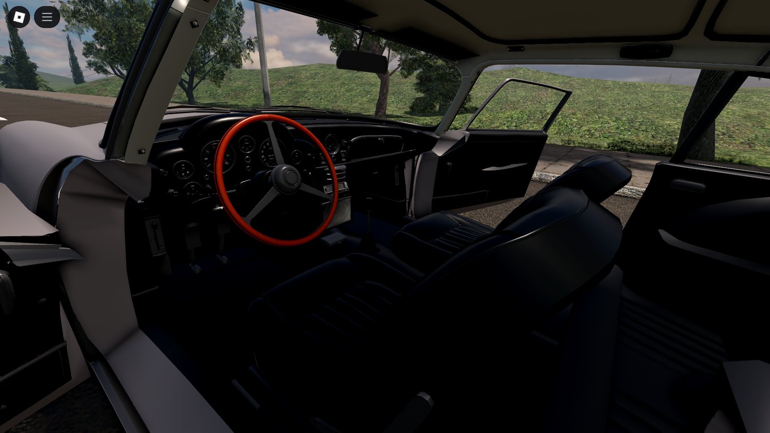 Roblox racing scene with Aston DB5