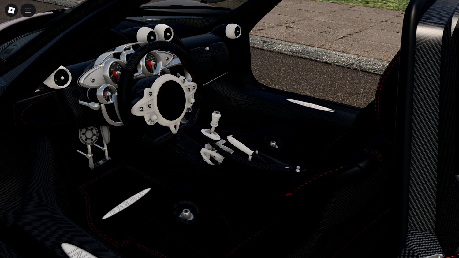 Roblox racing scene with Pagani Huayra