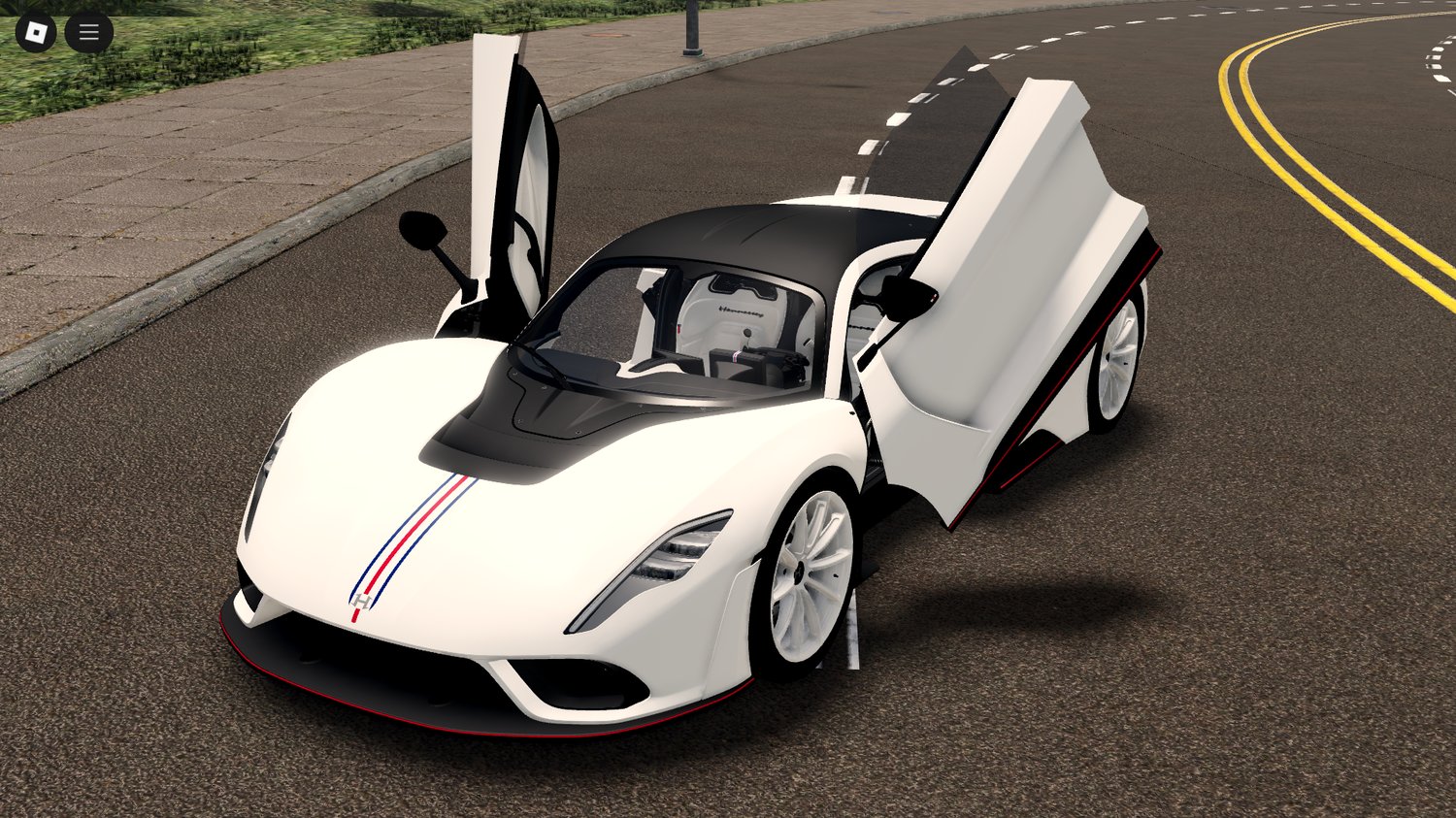 Roblox racing scene with Hennessey Venom F5