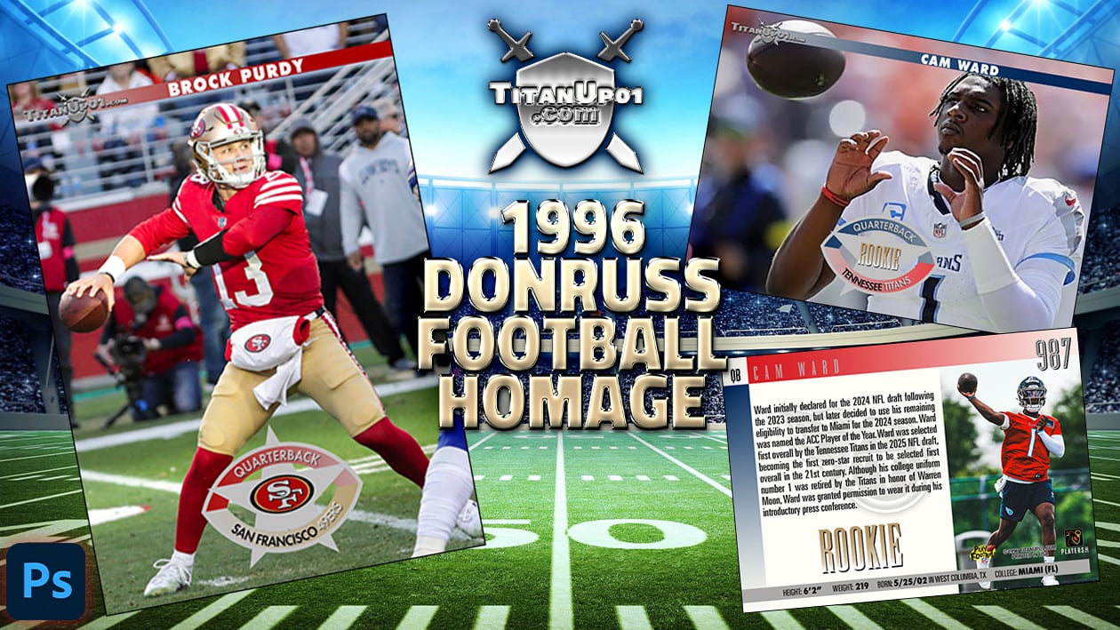 1996 Donruss Football Homage Photoshop PSD Templates