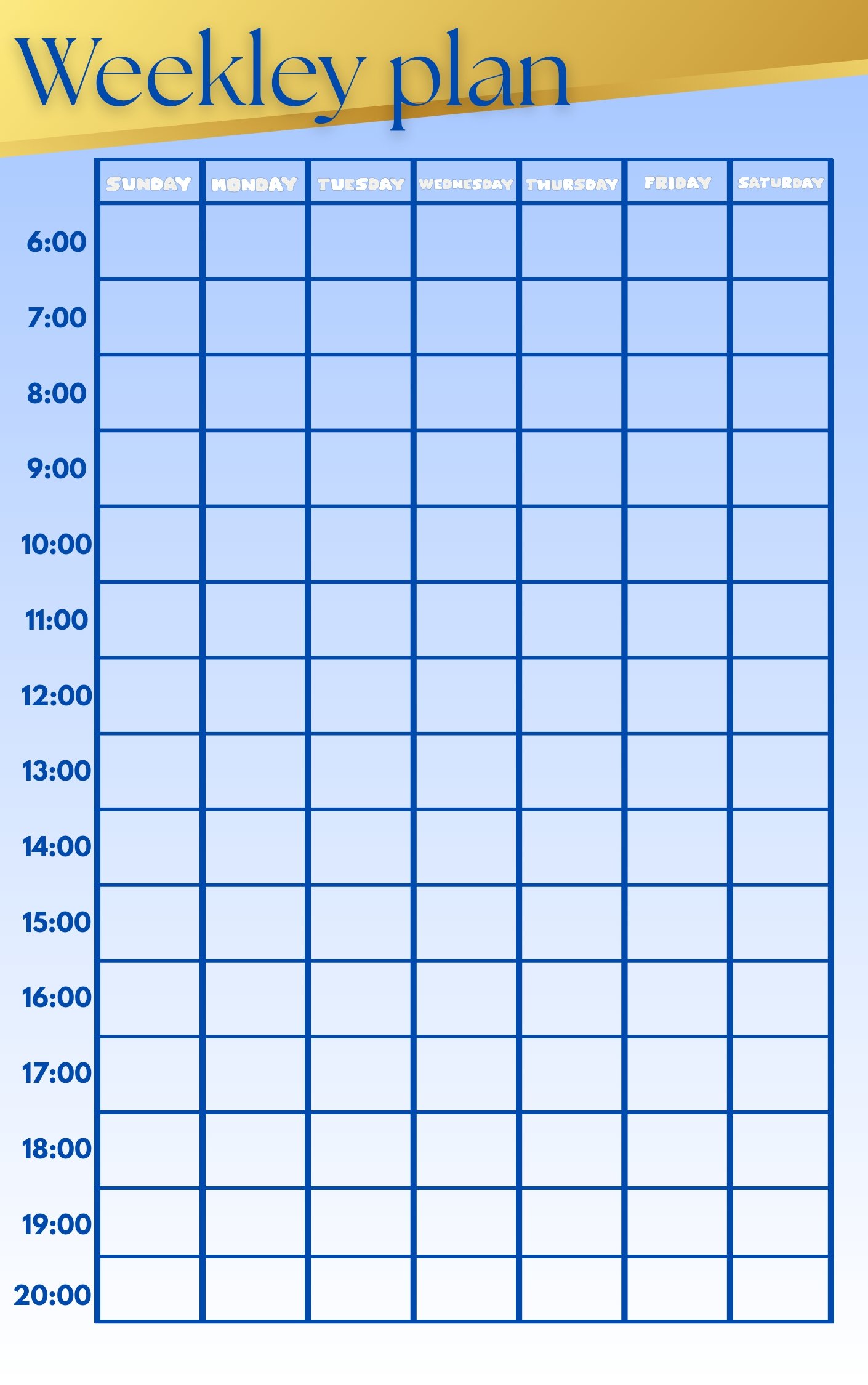 Interior view — Weekly plan spread from the Tune & Tint Compact Planner.  Vista interior — Weekly plan de la Agenda Compacta Tune & Tint.