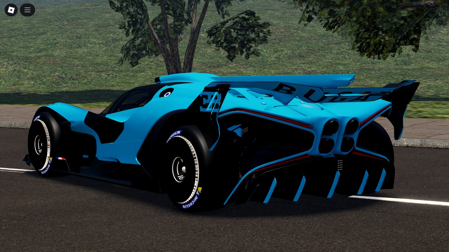Bugatti Bolide rear angle showcase Roblox