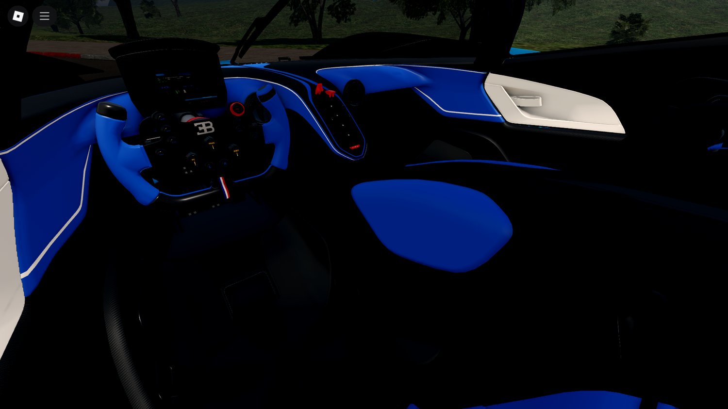 Roblox racing scene with Bugatti Bolide