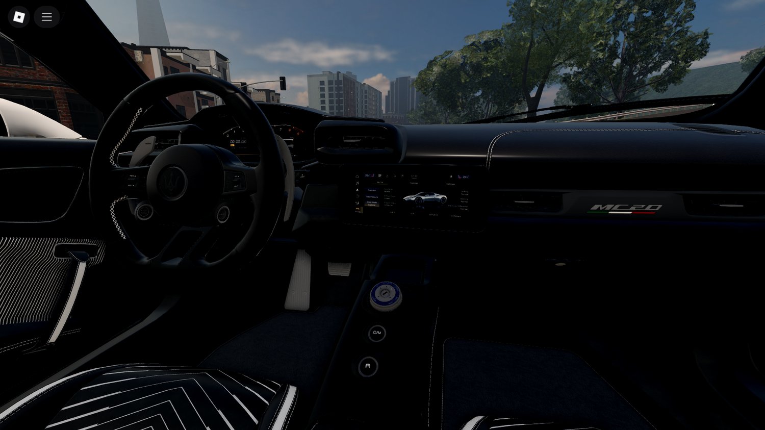Roblox racing scene with Maserati MC20