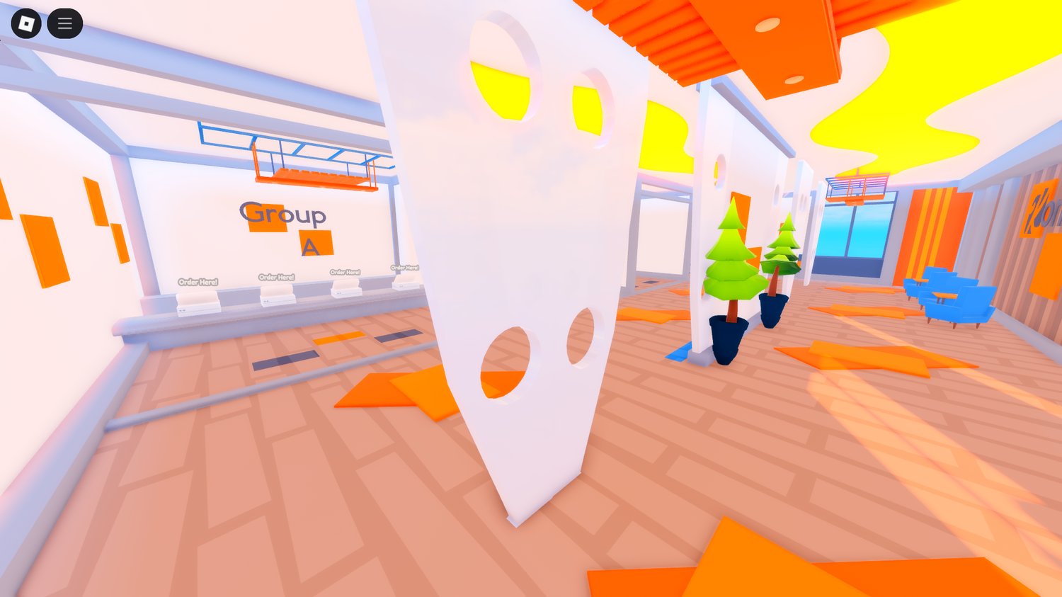 Roblox seating and training zones in KONBU map
