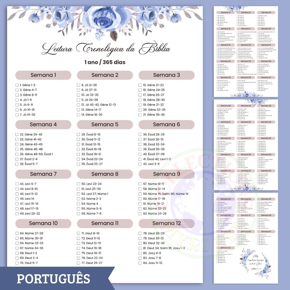 Plano de Leitura Cronológica da Bíblia: 1 Ano / 365 Dias - PDF para Imprimir