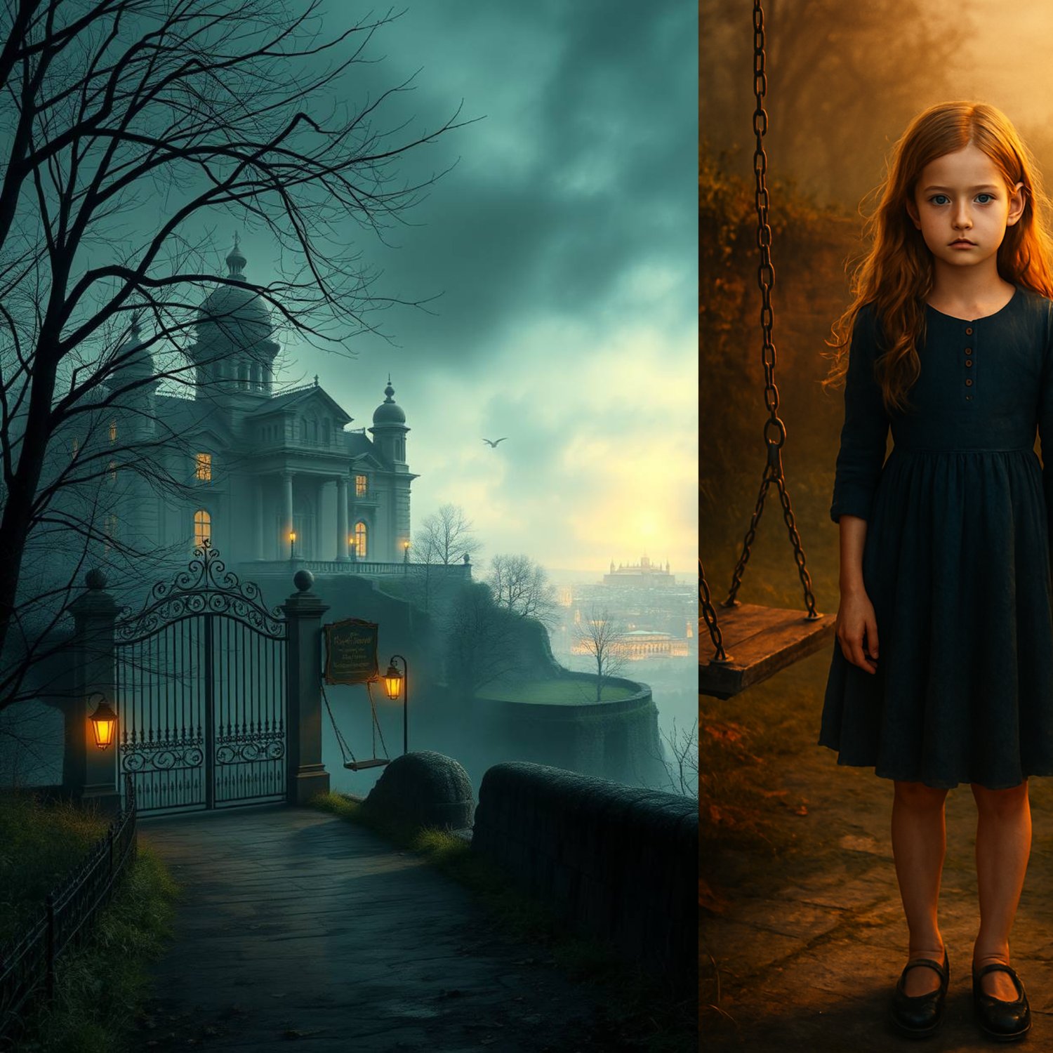 A painting of a girl holding a puppy.