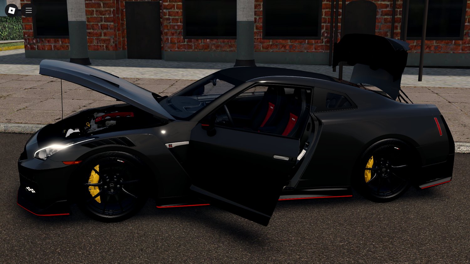 Nissan GTR R-35 parked Roblox city map
