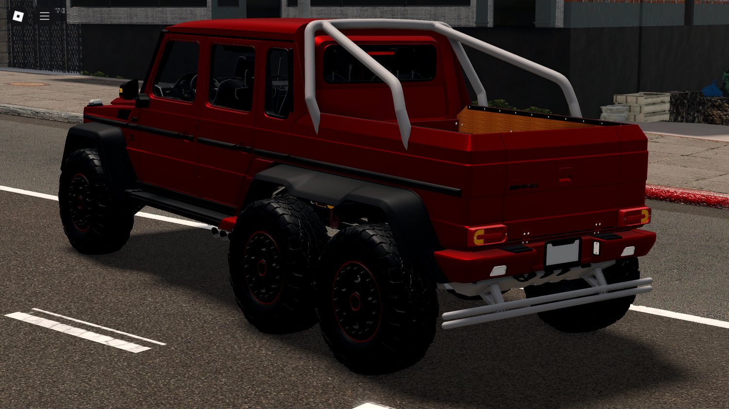Rear angle Mercedes G63 AMG 6x6 Roblox