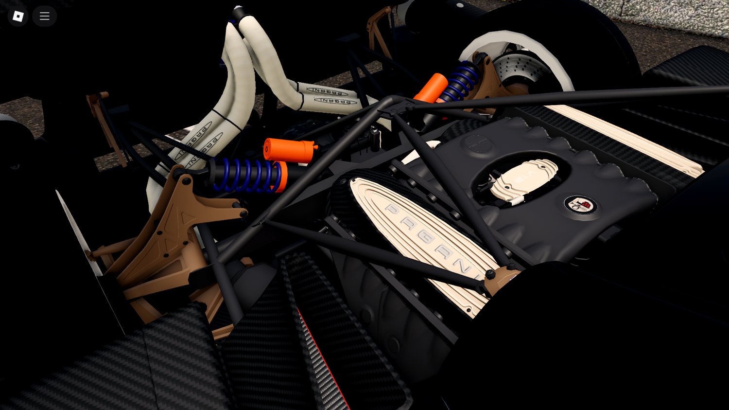 Close-up details Pagani Utopia Roblox