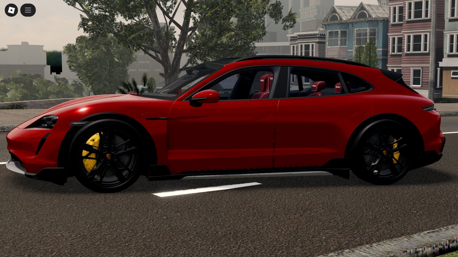 Player driving Porsche Taycan Cross Turismo Roblox