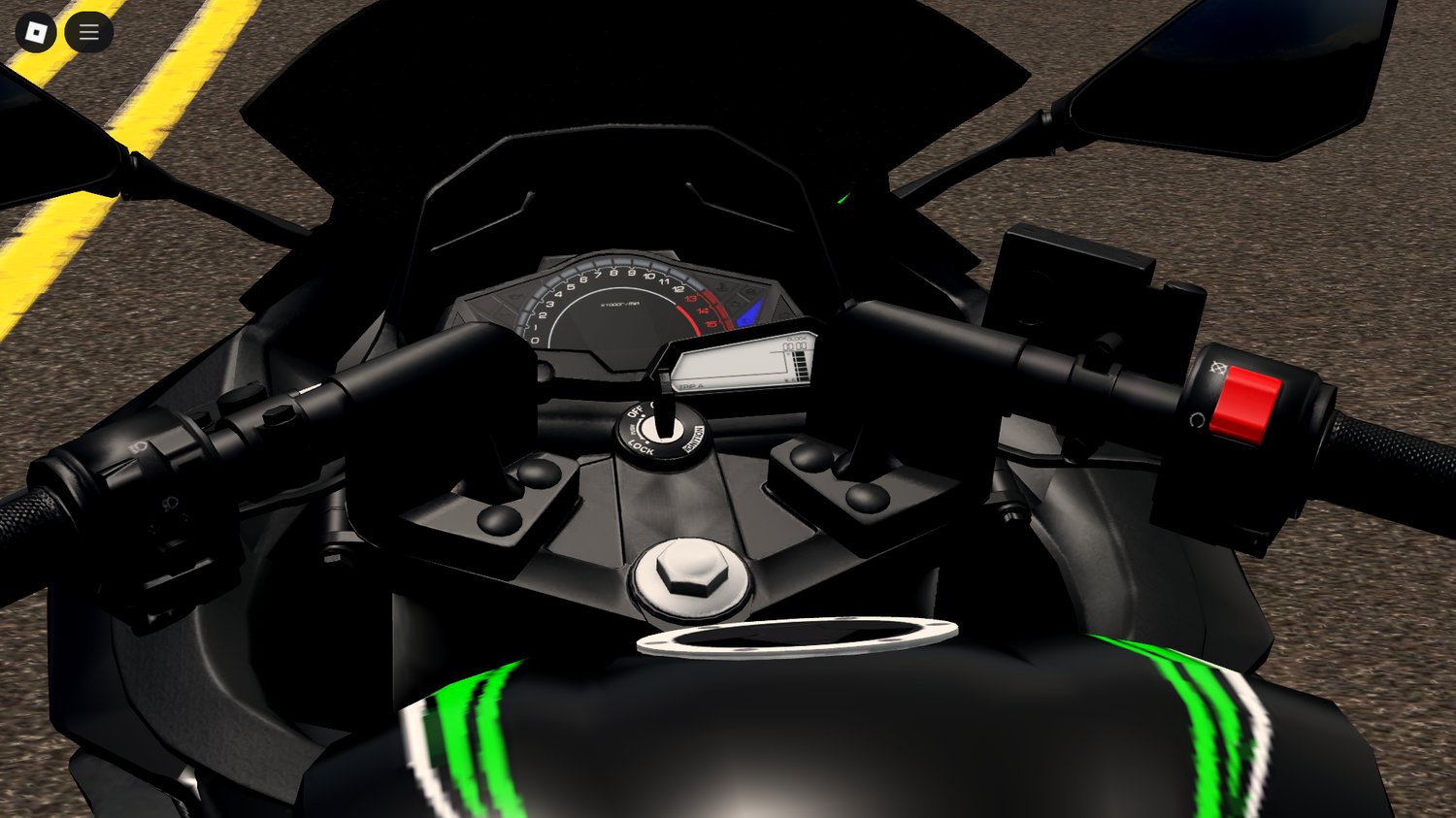 Front view Kawasaki Ninja 300 sport bike Roblox