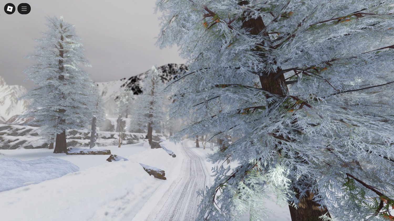 Winter forest scene Roblox showcase
