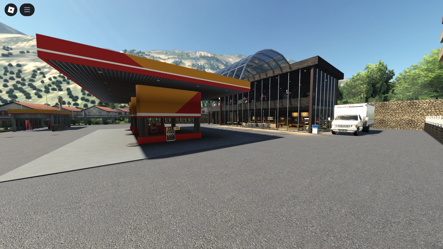 Scenic lake view in Troica Roblox map