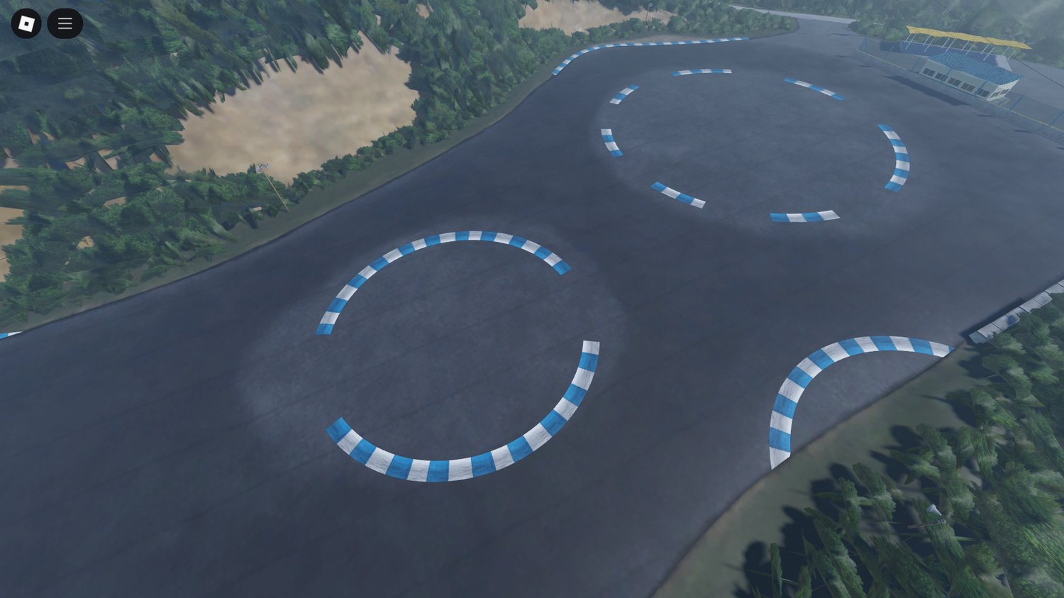 Roblox player learning to drive on practice map