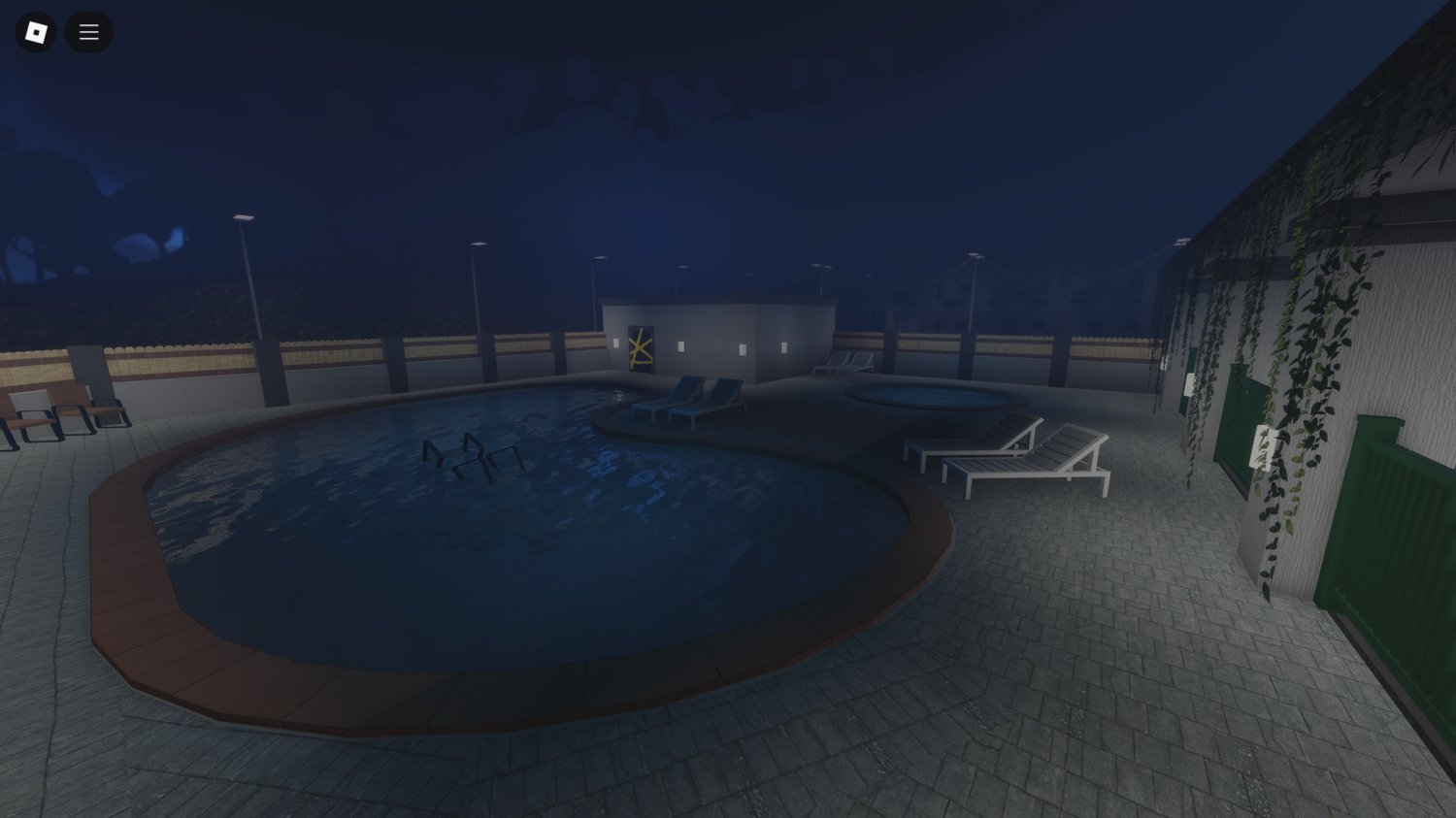 Player entering a motel room in Roblox horror environment